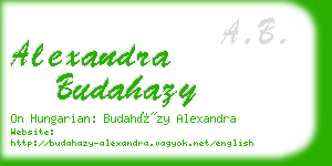 alexandra budahazy business card